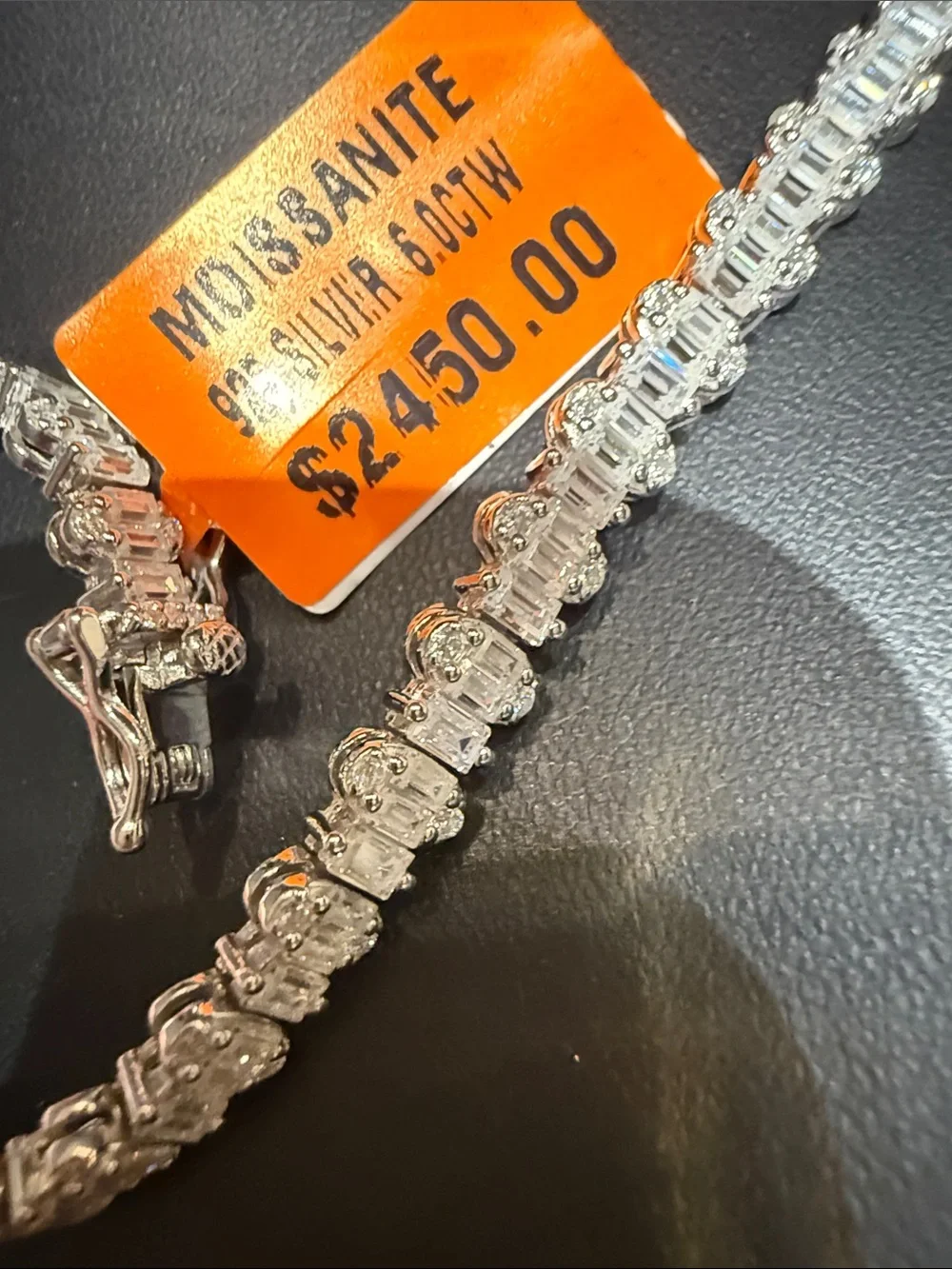 Sterling Silver Moissanite Tennis Bracelet 6ctw